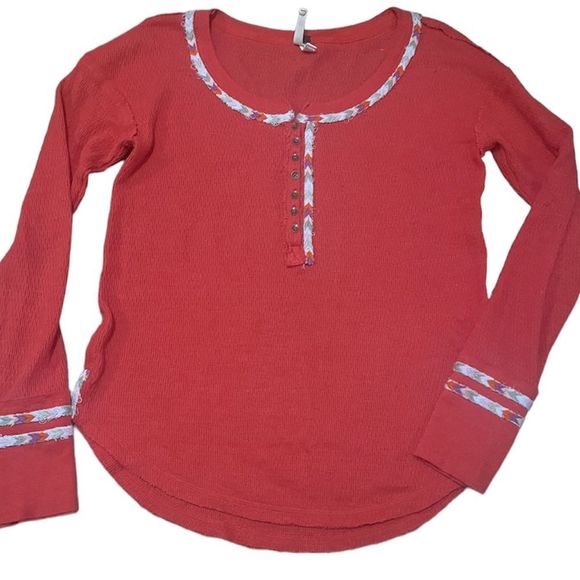 We The Free Tops - Free People "We the Free" womens rainbow henley thermal top size small